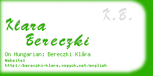 klara bereczki business card